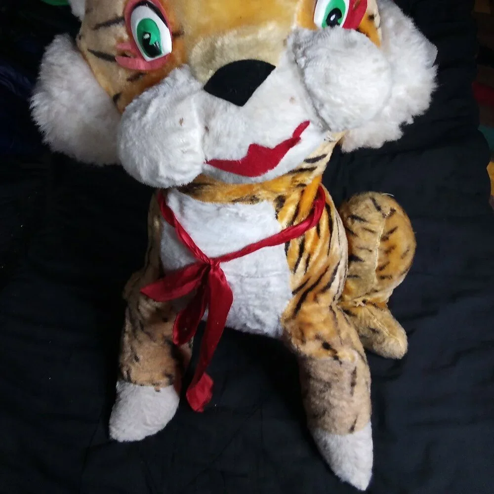 Vintage MCM Tiger Cat Plush Large Jumbo 30